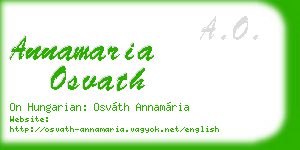 annamaria osvath business card
